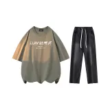 Комплект (тауповый топ+черные брюки)