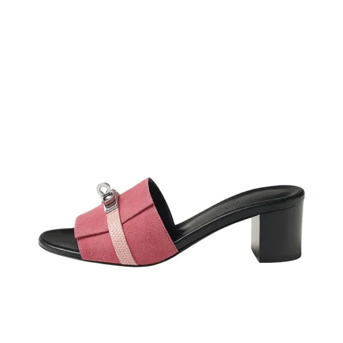 HERMES Gigi Слипоны 5 см Женские Розовые