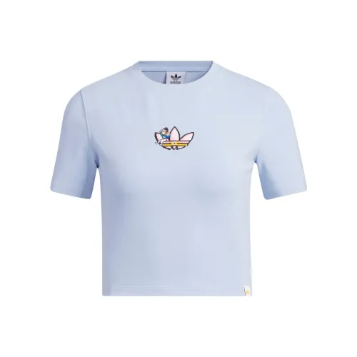 adidas originals Monkey Kingdom Светло-розовый синий Женские Короткие топы