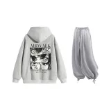 Set (Фотиния Серый Топ + Светло-Серые Повседневные Штаны)