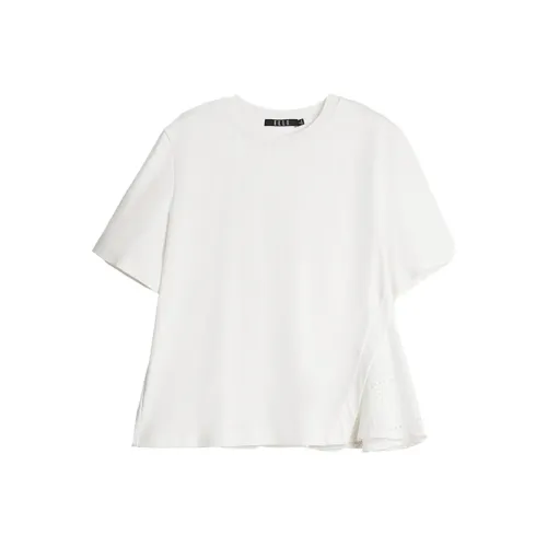 ELLE Короткий рукав T-рубашка Женская белая