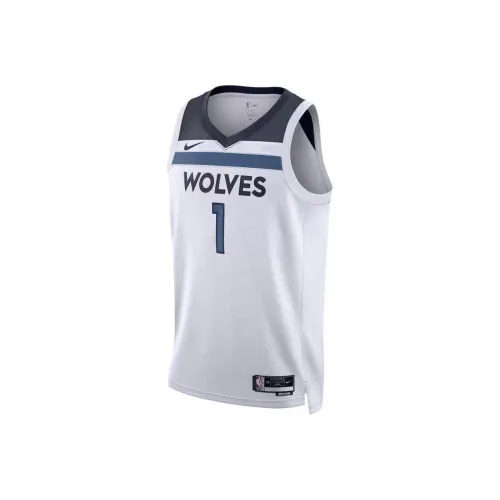 Nike Баскетбольная Джерси Anderson Li Kaier Minnesota Timberwolves № 1 Джерси Мужская Белая