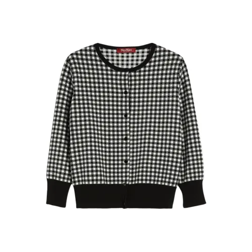 MaxMara Studio Volto Collection Жаккард Вискоза Кардиган Свитер Женские Черный