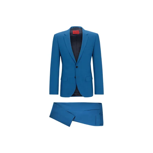 Hugo Boss Slim Fit костюм из эластичной саржи мужской синий