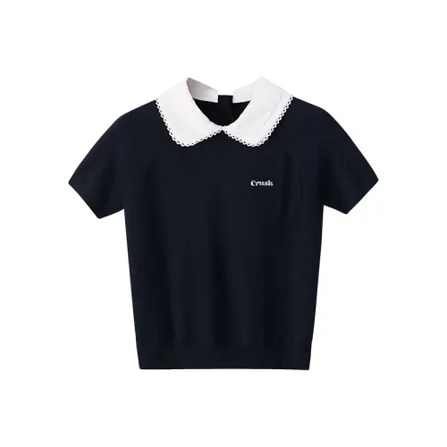 SLEEP AT 11 T Рубашка Женская Темно-синяя