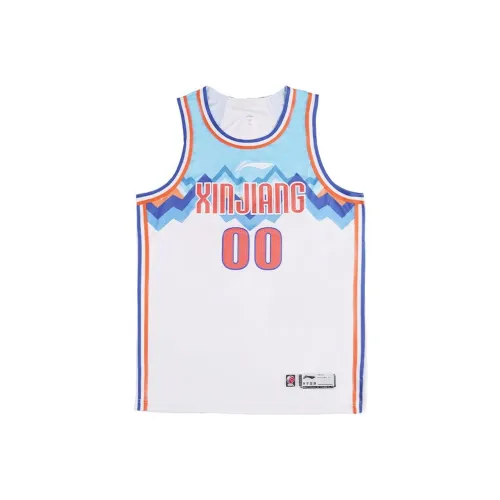 LINING CBA Collection Коллекция Баскетбол Джерси Фанатская версия 23 24 Сезон Синьцзян Команда ZHAO RUI Размер 0 Мужской Белый