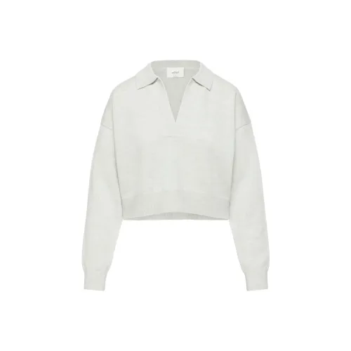 ARITZIA WILFRED Clara Merino Wool Waist Sweater Women's Heather Birch