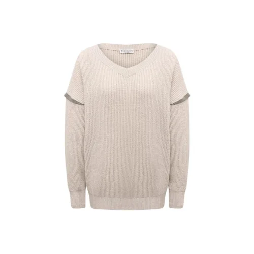 Brunello Cucinelli Бежевые Женские Свитеры