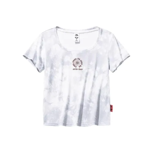 ANTA x Roxy Life Collection T-Shirt Женская Белая Снежинка С принтом по всей поверхности