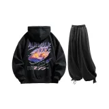 Комплект одежды (Черный топ + Черные повседневные штаны)