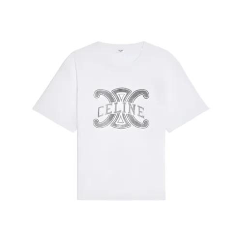 CELINE FW22 Стандартная T-рубашка Женская Белая