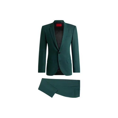 Hugo Boss Slim Fit костюм из эластичной саржи мужской темно-зеленый