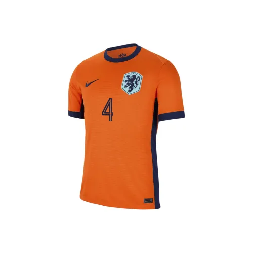 nike Dri Fit Virgil Van Dijk Футбол Джерси Национальная команда Нидерландов Дом Унисекс Оранжевый