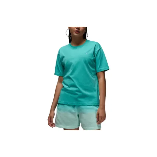 Джордан Graphic T SHIRT Jumpman Рукав с спущенным плечом T Рубашка Женская Промытый Циановый