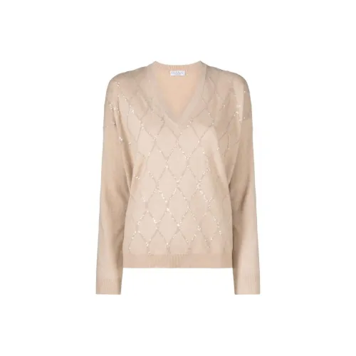 Brunello Cucinelli Экрю Женские Свитеры