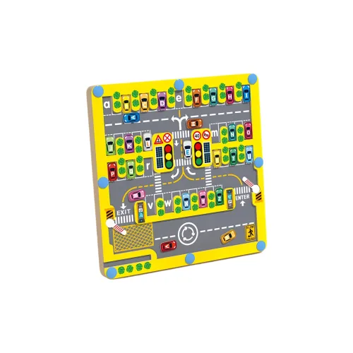 XUEZHISHAN TOYS Магнитная Развивающая Игрушка с Буквами и Парковочным Лабиринтом