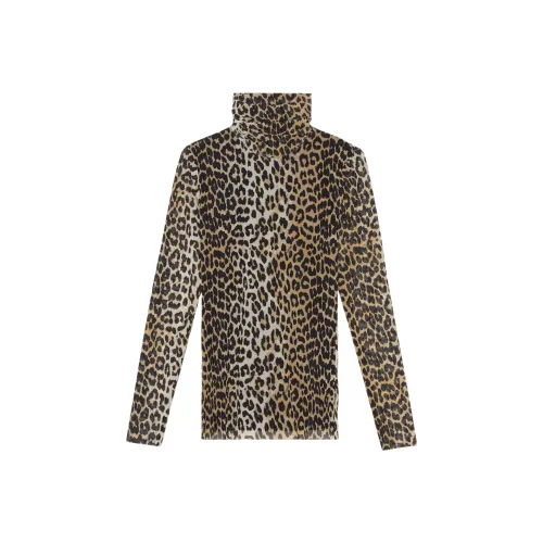 GANNI Леопардовый принт Женские T-рубашки