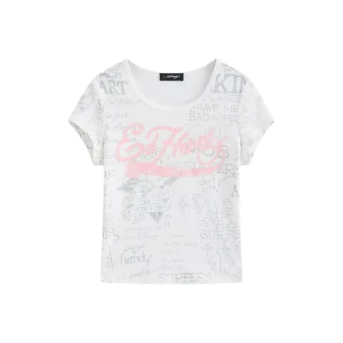 Ed Hardy Белые Женские Футболки