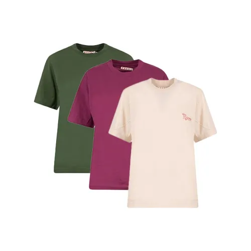 MARNI 3 шт Фиолетовый+Бежевый+Зеленый Женские Т-рубашки