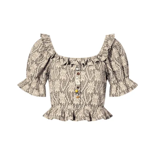 I'M ONE Heather Khaki Women's Short Tops I'M ONE Вереск Хаки Женские Короткие Топы