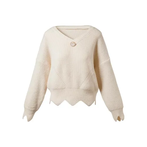 LOFT SHINE Свободный крой Свитер Женский Бежевый Абрикос