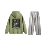 Комплект (Мох Зеленый Топ + Светло-Синие Джинсы)