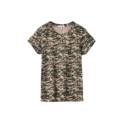 RAG BONE Все Over CAMO Хлопок Tee T Рубашка Женские Многоцветный