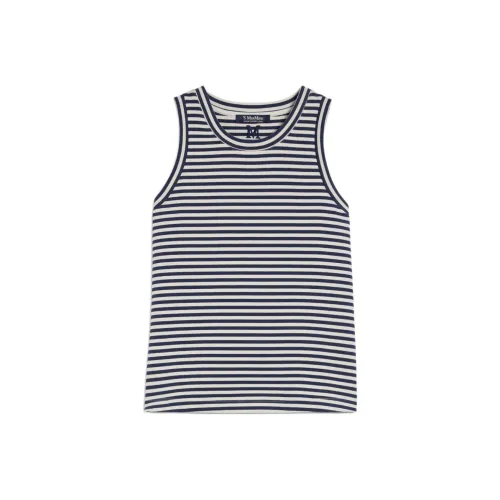 'S MAX MARA' Топ без рукавов Женский Синий Белый