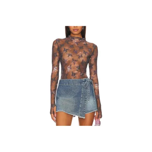 FREE PEOPLE T-рубашка женская коричневого цвета