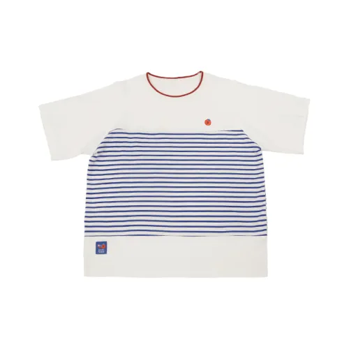 Cloud Factory Реглан-рукав Т-рубашка Женская Синие и Белые Полоски