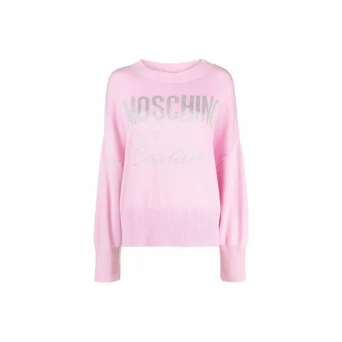 MOSCHINO FW21 Свободный крой Свитер Женский Розовый