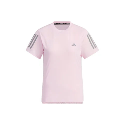 Adidas Бег Т-Рубашка Женская Прозрачная Розовая