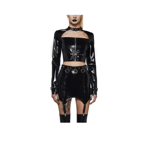 Dolls Kill Widow Fetish Glory CROP TOP CROP TOP Женские Черный Черный