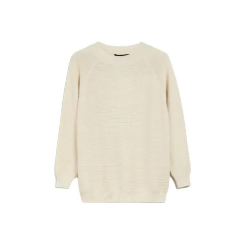 WEEKEND MaxMara Linz Collection Relaxed Cut Cotton Sweater Women's Ecru WEEKEND MaxMara Linz Collection Relaxed Cut Хлопковый Свитер Женский Экрю