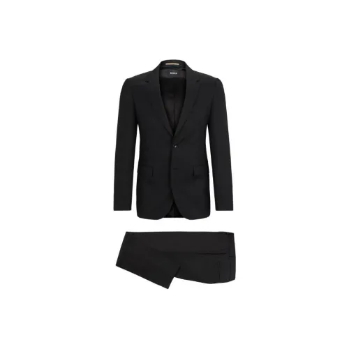 Hugo Boss Slim Fit костюм с микро-узором новый из шерсти деловой костюм для мужчин черный
