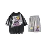 Gray T-Shirt + Gray Shorts  
Серый топ + Серые шорты
