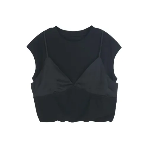 Kong Yili Черный Женские Короткие Топы