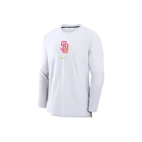 Nike x MLB Dri FIT Пуловер Куртка Футбол Джерси San Diego Padres Городской Connect Мужской Белый