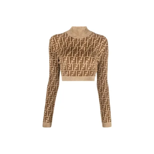 FENDI FW22 Свитер Женский Коричневый