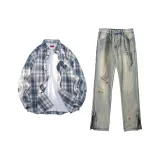 Set (Dark Blue Top + Yellow Mud Pants)  
Комплект (Темно-синий топ + Желтые грязные штаны)
