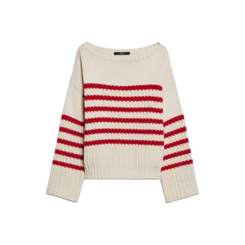 MaxMara Spider Collection Хлопок Вырез лодочкой Свитер Женский Красный