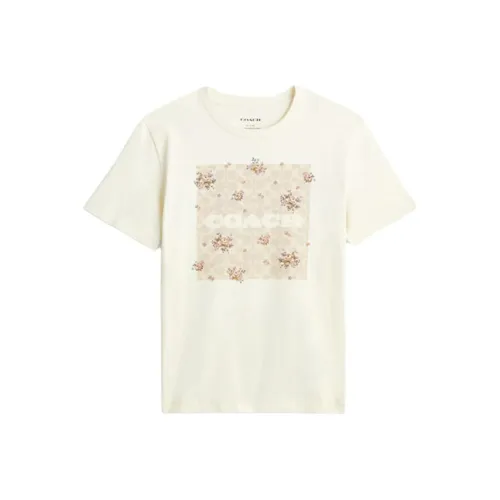 COACH Стандартная T-рубашка Женская Кремовая