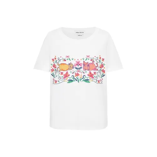 URBAN REVIVO T-рубашка Женская Натуральный Белый