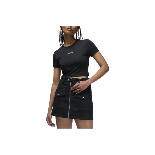 Jordan Black Women's Short Tops Джордан Черный Женские Короткие Топы