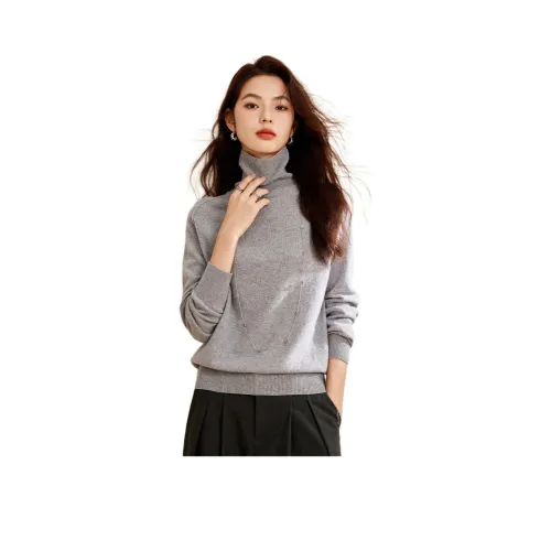 CARBAMMI Свитер Женский Цветочный Светлый Кофейный