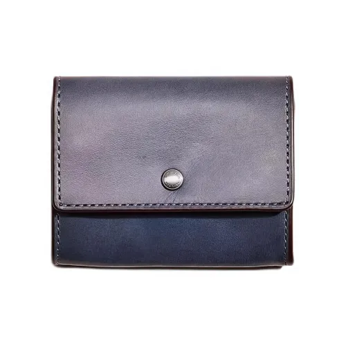 COACH Буйвол Кожа Монета Кошелек Мини Мужской Синий