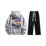 Комплект одежды (Серый топ Фотиния + Черные джинсы)