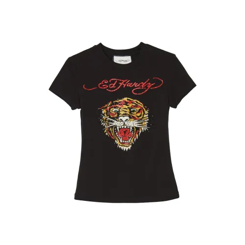 Ed Hardy Черный E1OSW126 Женские T Рубашки
