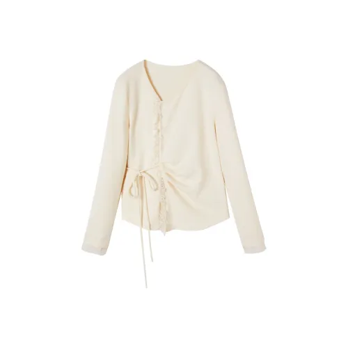 XIANGYING T Рубашка Женская Бежевая