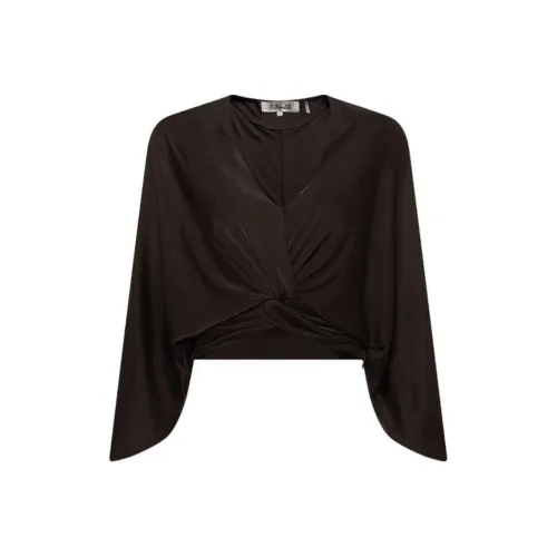 DVF Diane Von Furstenberg CROP TOP Женские Каштаново-коричневый